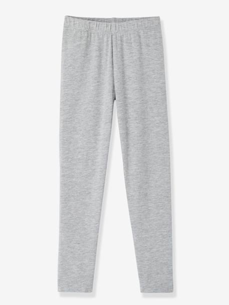 Lot de 2 leggings fille Basics anthracite+gris chiné+noir+lot gris anthracite + bleu mar - vertbaudet enfant 