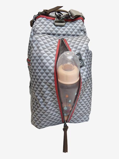 Sac à langer Sydney II beige imprimé+gris imprimé - vertbaudet enfant 