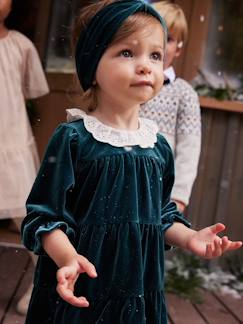 Kerstcadeauverpakking fluwelen jurk + hoofdband voor babymeisjes  - vertbaudet enfant