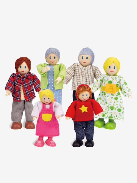 Famille de 6 poupées en bois HAPE - multicolore, Jouet
