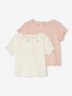 Bébé-T-shirt, sous-pull-Lot de 2 tee-shirts naissance en coton biologique