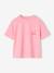 Tee-shirt fille motif poitrine manches courtes rose bonbon - vertbaudet enfant 