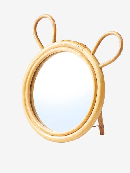 Miroir en rotin Ourson à poser beige - vertbaudet enfant 