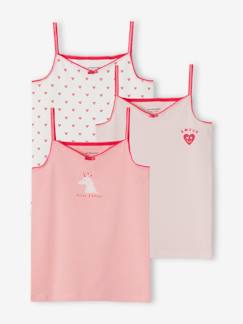 Meisje-Ondergoed-T-shirt-Set van 3 hemdjes hartjes en eenhoorns meisjes van biokatoen