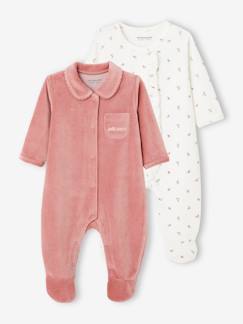 Bébé-Pyjama, surpyjama-Lot de 2 pyjamas bébé fille en velours