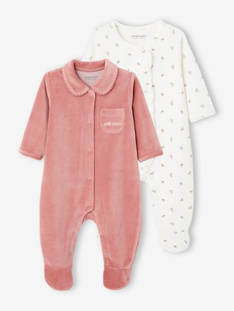 Bébé-Lot de 2 pyjamas bébé fille en velours