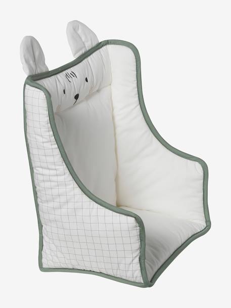 Coussin de chaise haute carreaux vert+écru+ivoire Panda+moutarde+rayé bleu - vertbaudet enfant 