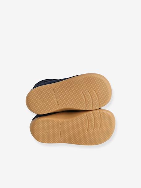 Soepele leren laarsjes voor baby's eerste stapjes marineblauw+veel blauw - vertbaudet enfant 