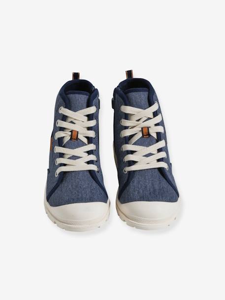 Baskets montantes toile enfant semelle crantée bleu jean - vertbaudet enfant 