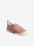 Chaussons scratchés bébé en cuir souple rose+rose imprimé - vertbaudet enfant 