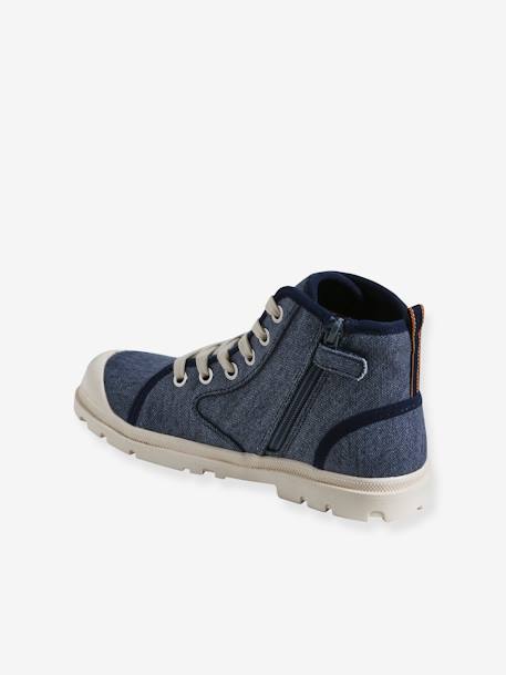 Baskets montantes toile enfant semelle crantée bleu jean - vertbaudet enfant 