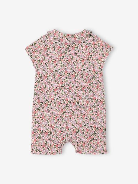 Combinaison fleurie naissance personnalisable blanc imprimé+écru - vertbaudet enfant 