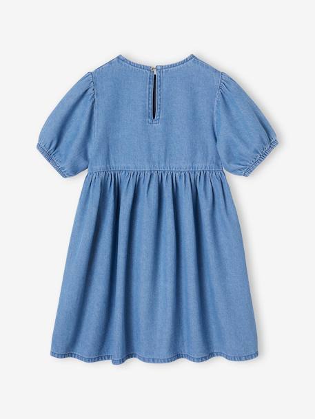 Robe fille manches ballon denim brut+stone - vertbaudet enfant 