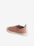 Chaussons scratchés bébé en cuir souple rose+rose imprimé - vertbaudet enfant 