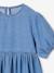 Robe manches ballon fille denim brut+stone+vanille - vertbaudet enfant 