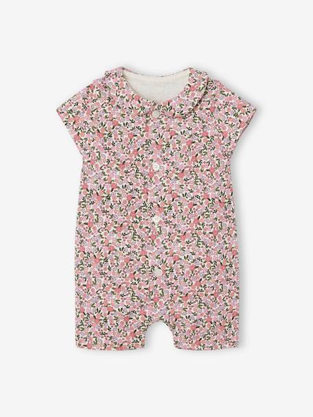 Combinaison fleurie naissance personnalisable blanc imprimé+écru - vertbaudet enfant 