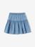 Jupe brodée cerises fille en denim léger stone - vertbaudet enfant 