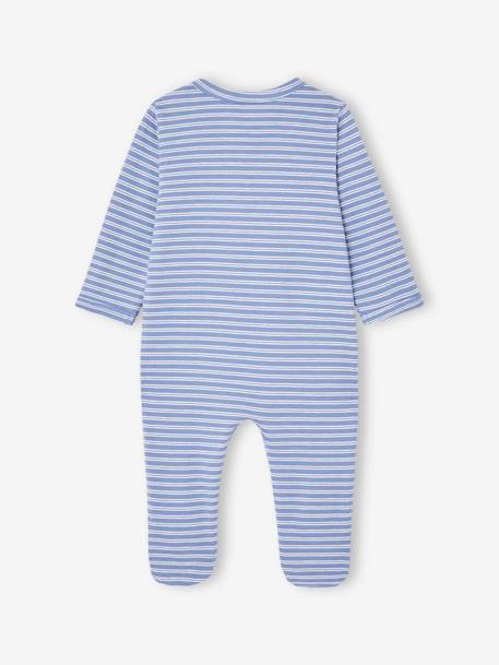 Lot de 3 pyjamas bébé en jersey ouverture zippée BASICS bleu chambray+blush+cappuccino - vertbaudet enfant 