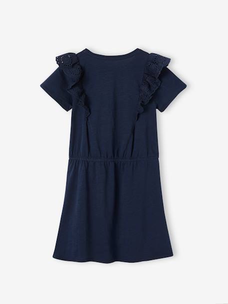 Robe avec volants en broderie anglaise fille marine - vertbaudet enfant 