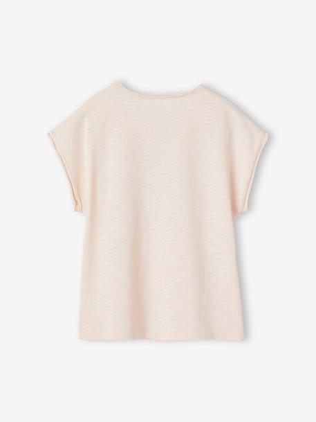 Tee-shirt panthères message flocage velours fille rose pâle - vertbaudet enfant 