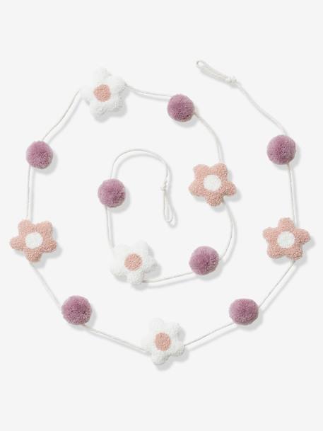 Guirlande fleurs et pompons rose imprimé - vertbaudet enfant 