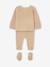 3-delige gebreide set: vest, broek en babyschoentjes gemêleerd beige - vertbaudet enfant 