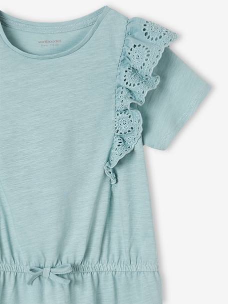 Robe avec volants en broderie anglaise fille marine+vert de gris - vertbaudet enfant 