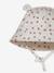 Hoed met berenprint voor babymeisjes ecru+rozen - vertbaudet enfant 
