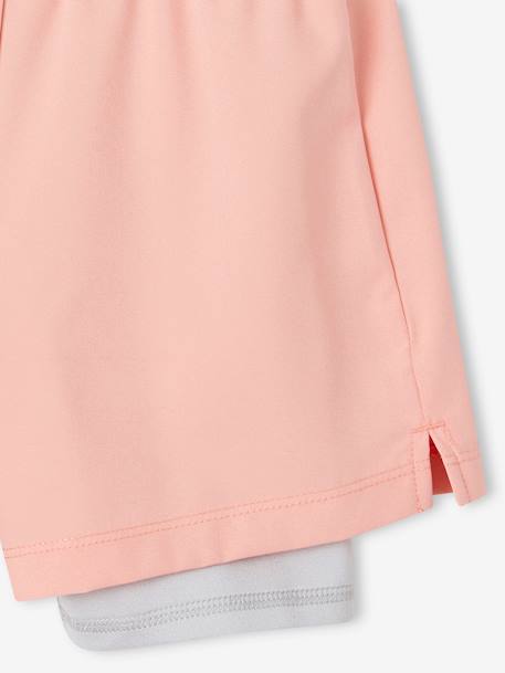 Short fille sport 2 en 1 matière technique corail+marine - vertbaudet enfant 