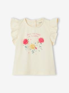 -T-shirt met bloemen in reliëf baby