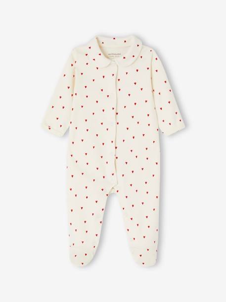 Set van 3 slaappakjes 'hartjes' baby van interlock nachtblauw - vertbaudet enfant 