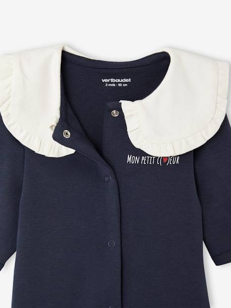 Set van 3 slaappakjes 'hartjes' baby van interlock nachtblauw - vertbaudet enfant 