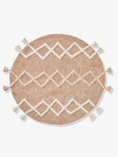 Linnengoed en decoratie-Rond Berber tapijt met pompons