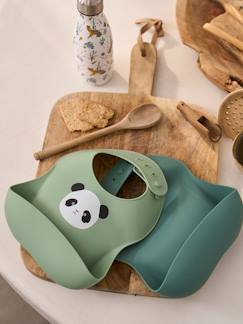 Puériculture-Repas-Lot 2 bavoirs en silicone