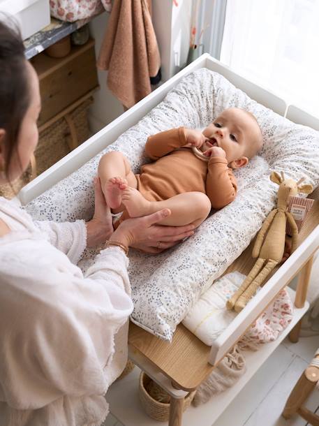 Verschoningsmatras VERTBAUDET  Leeuwen welp beige, bedrukt+ecru+groen, bedrukt+WIT GEDRUKTE - vertbaudet enfant 