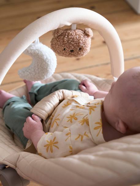 Transat avec arche Babydream beige imprimé+écru+gris/blanc+marine+tilleul - vertbaudet enfant 