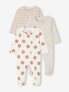 Set van 3 pyjama's van jersey met rits BASICS  - vertbaudet enfant
