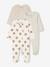 Set van 3 pyjama's van jersey met rits BASICS cappuccino+chambrayblauw+rouge - vertbaudet enfant 
