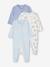 Set van 3 pyjama's van jersey met rits BASICS cappuccino+chambrayblauw+rouge - vertbaudet enfant 
