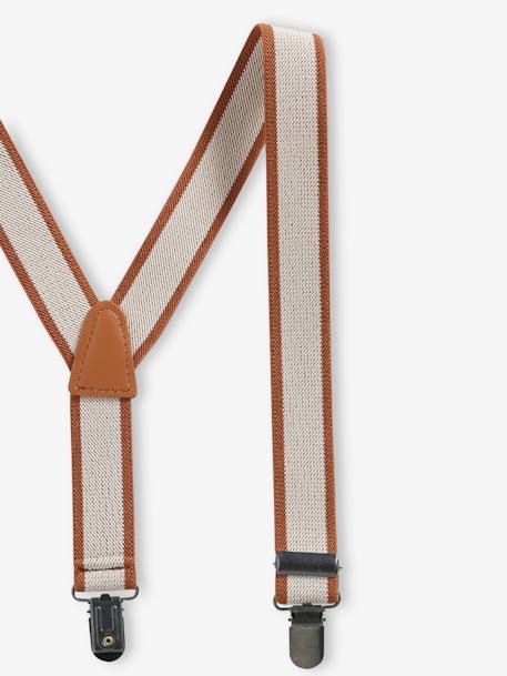 Tweekleurige bretels voor jongens donkerblauw+karamel+marineblauw - vertbaudet enfant 