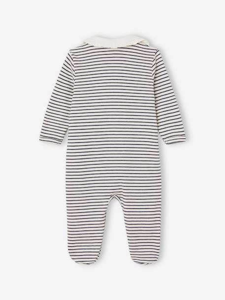 Set van 3 slaappakjes 'hartjes' baby van interlock nachtblauw - vertbaudet enfant 