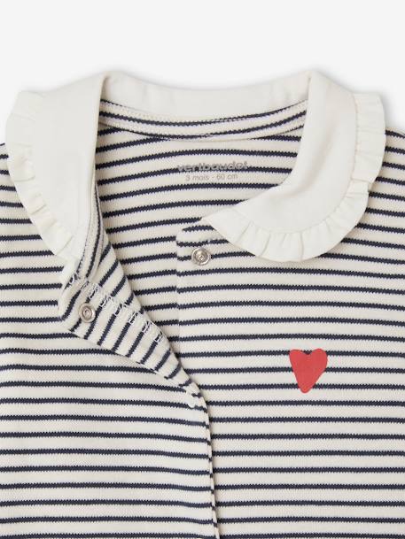 Set van 3 slaappakjes 'hartjes' baby van interlock nachtblauw - vertbaudet enfant 