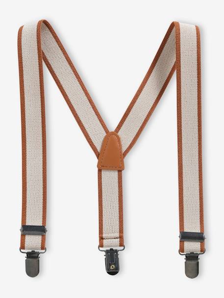 Tweekleurige bretels voor jongens donkerblauw+karamel+marineblauw - vertbaudet enfant 