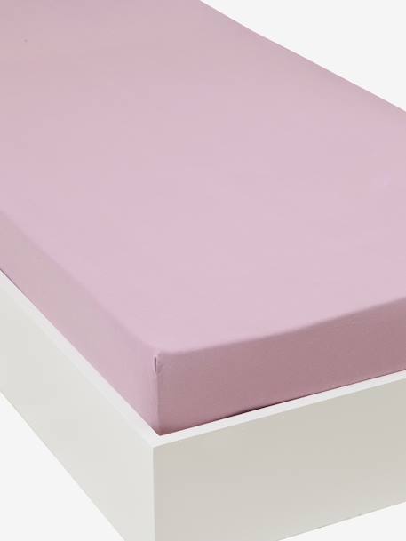 Gekleurd kinderhoeslaken in rekbare jersey BLAUW+LICHTGRIJS+PAARSE - vertbaudet enfant 