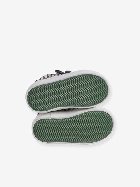 Hoge babysneakers met klittenband grijs, gestreept - vertbaudet enfant 