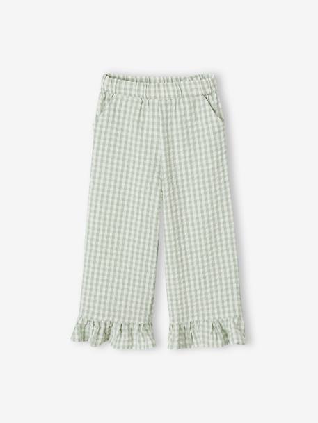 Ensemble fille blouse pantalon 7/8ème rose bonbon+vert sauge - vertbaudet enfant 