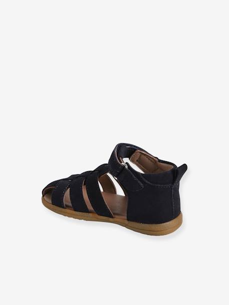 Sandales bébé scratchées cuir premiers pas marine - vertbaudet enfant 
