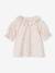 Blouse à collerette en gaze de coton fille corail+écru - vertbaudet enfant 