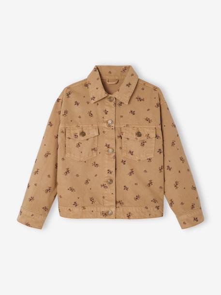Veste à fleurs fille beige imprimé - vertbaudet enfant 