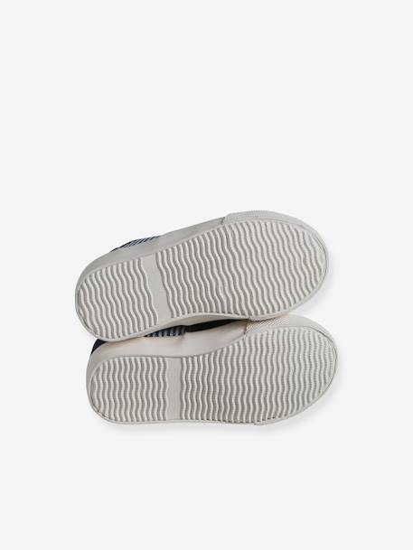 Gestreepte babysneakers van canvas met elastische veters blauw, gestreept - vertbaudet enfant 